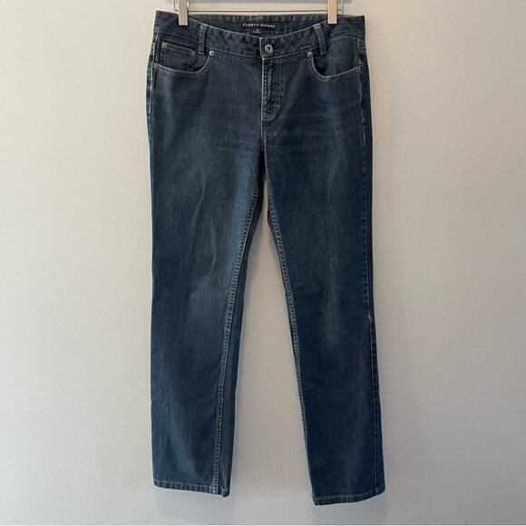 Tommy Hilfiger • Medium Rise Straight Leg Dark Wash Jeans - Picture 2 of 11